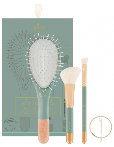 Kit esenciales Eucalipto Cepillo Nailon + Brochas+ Pasador Bachca