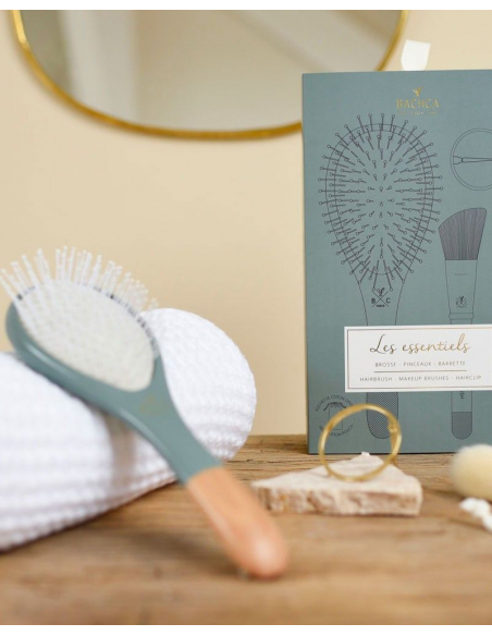 Kit esenciales Eucalipto Cepillo Nailon + Brochas+ Pasador Bachca