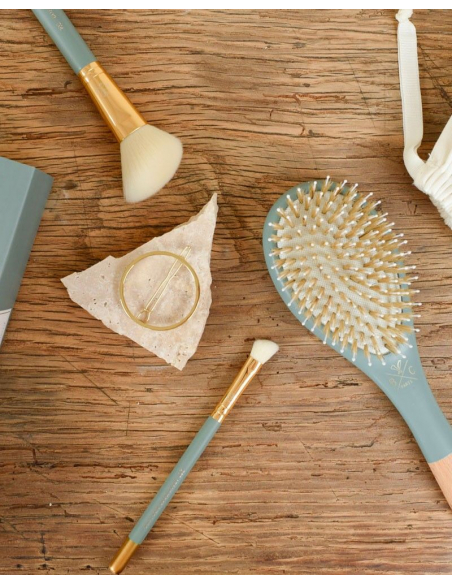 Kit esenciales Eucalipto Cepillo Nailon y jabalí + Brochas+ Pasador Bachca