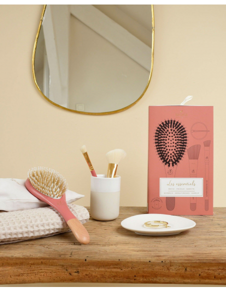 Kit esenciales Terracota Cepillo Nailon y jabalí + Brochas+ Pasador Bachca