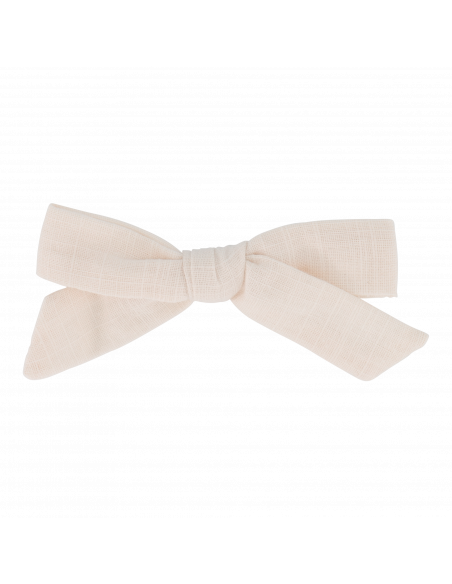 Lazo de tela con pinza color crudo Bachca