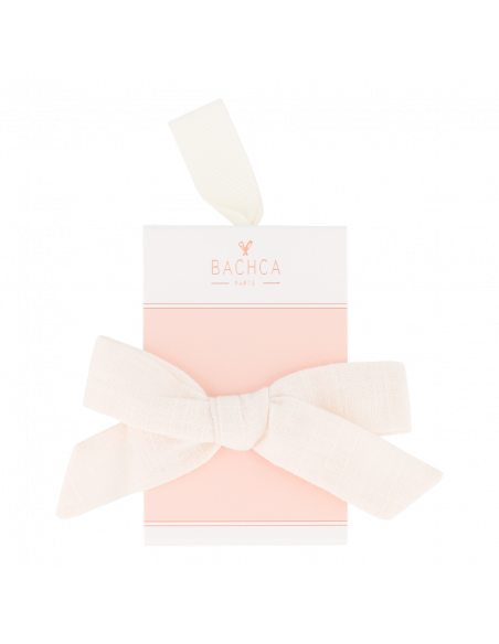 Lazo de tela con pinza color crudo Bachca